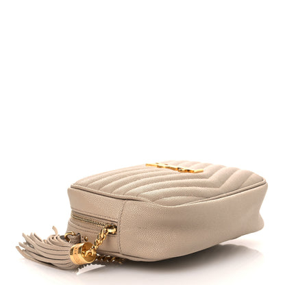 Saint Laurent Grain De Poudre Matelasse Monogram Mini Lou Camera Bag Dark Beige 4 of 13