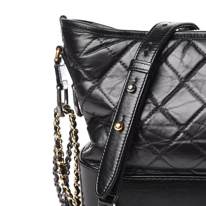 Chanel Aged Calfskin Quilted Medium Gabrielle Hobo Black 10 of 17