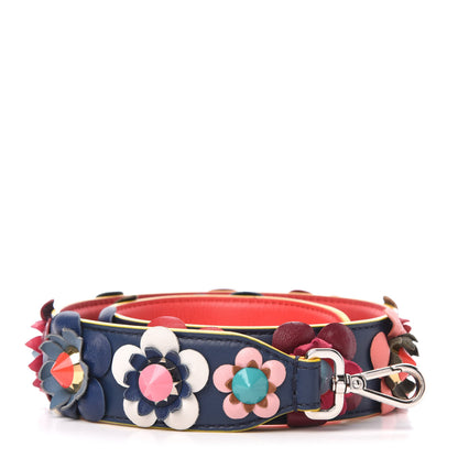 Fendi Vitello Dolce Flowerland Studded Strap You Blue Corallo Multicolor 1 of 5
