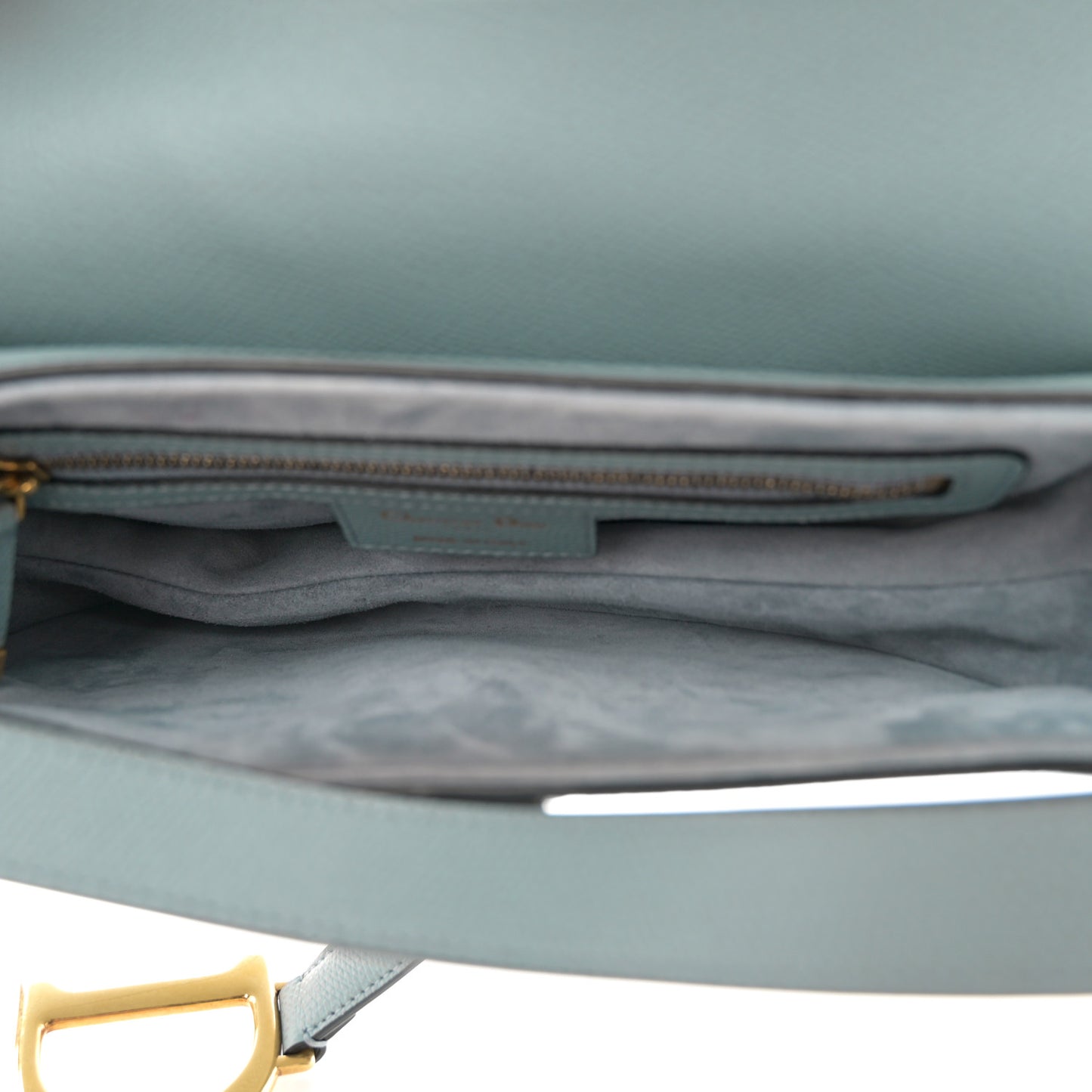 Grained Calfskin Saddle Bag Sky Blue