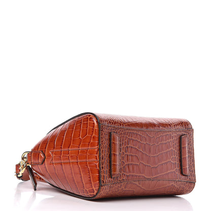 Givenchy Calfskin Crocodile Embossed Mini Antigona Cognac 4 of 11