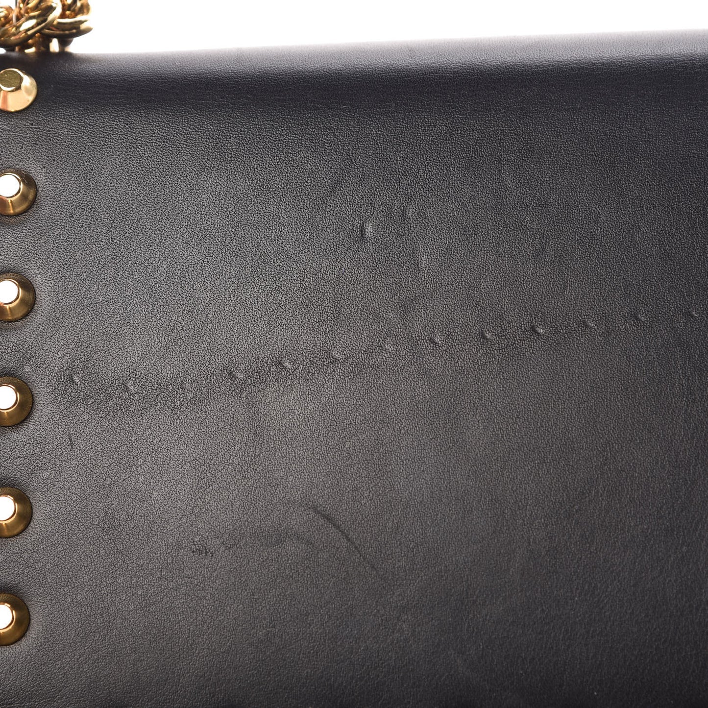 Calfskin Studded Small Padlock Shoulder Bag Black