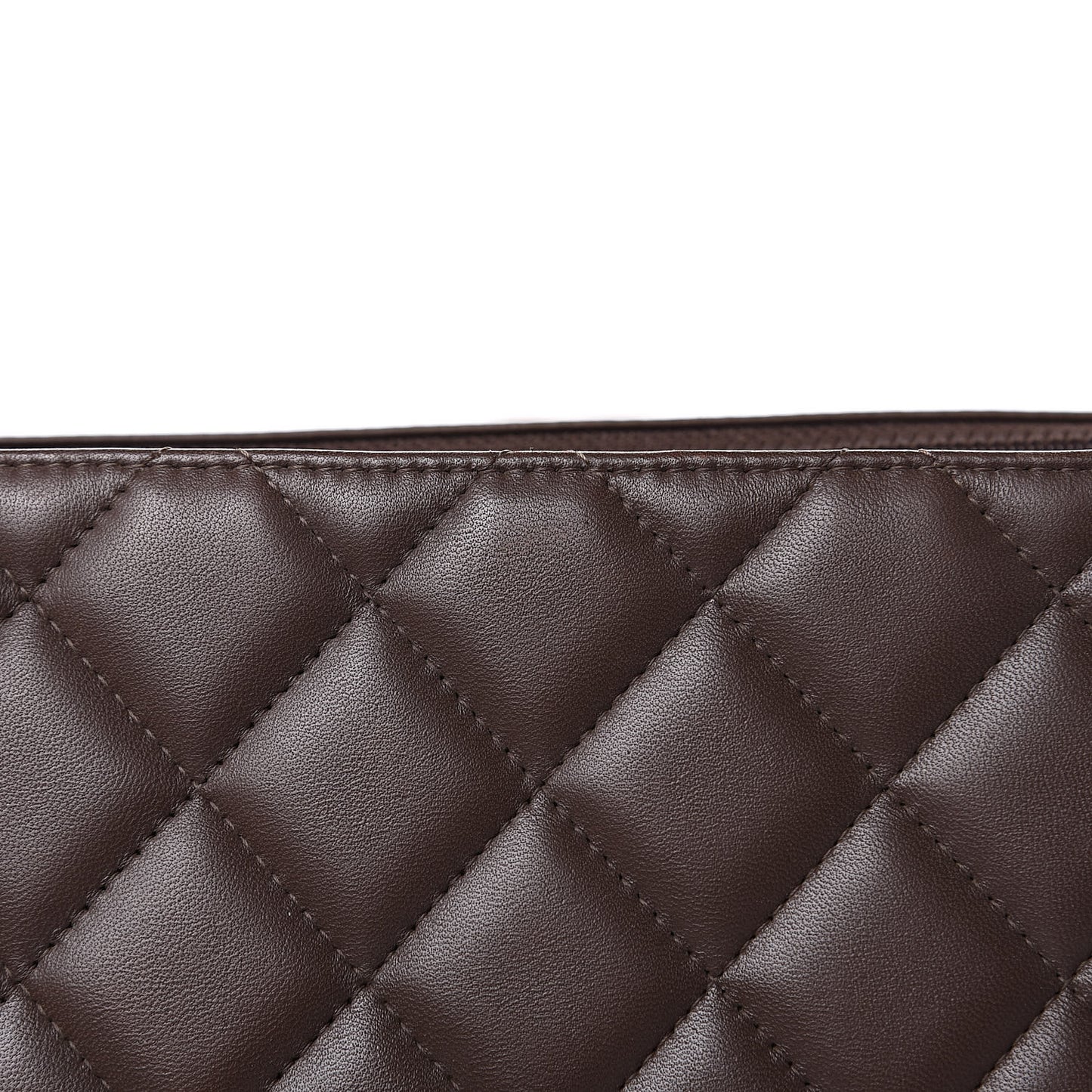 Lambskin Quilted Maxi Single Flap Brown