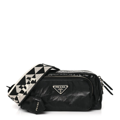Prada Nappa Antique Multi-Pocket Shoulder Bag Black 1 of 9