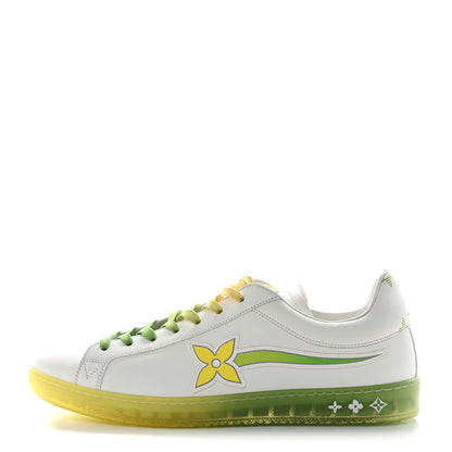 Louis Vuitton Calfskin Mens Luxembourg Samothrace Sneakers 8 White Yellow Green 1 of 8