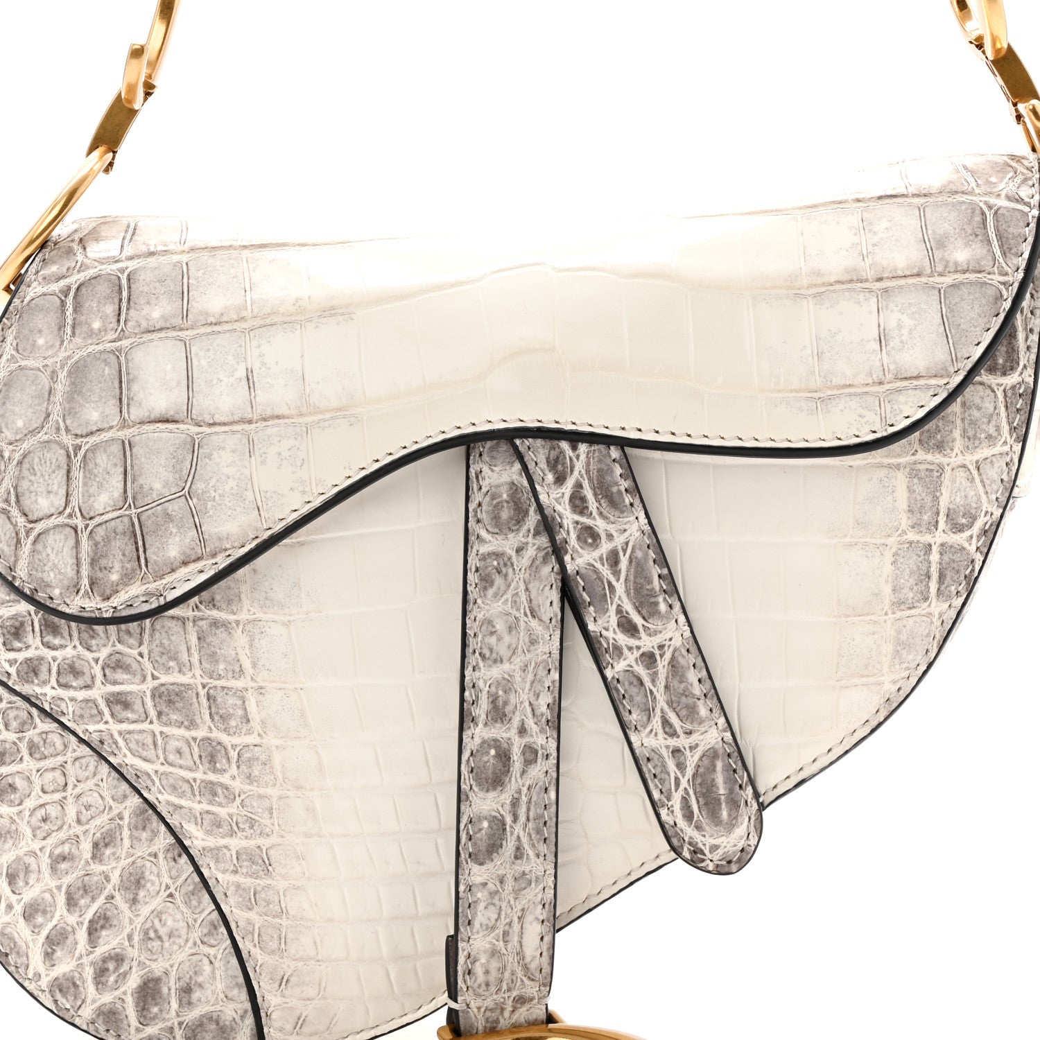 Christian Dior Niloticus Crocodile Himalaya Mini Saddle Bag Latte 8 of 10