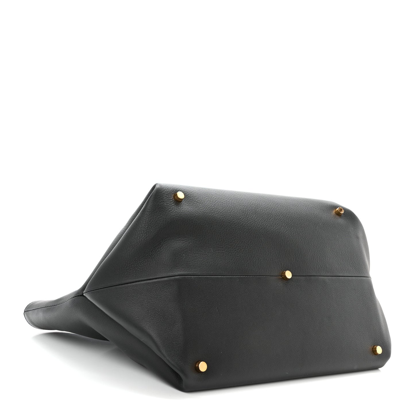 Pebbled Calfskin Medium Amelia East West Tote Black