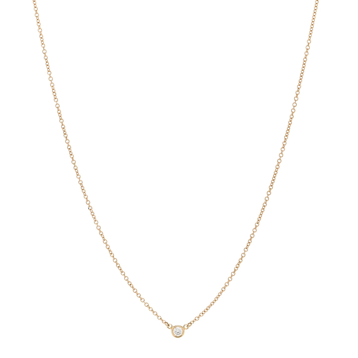 18K Yellow Gold Diamond .05ct Elsa Peretti Diamonds by the Yard Pendant Necklace
