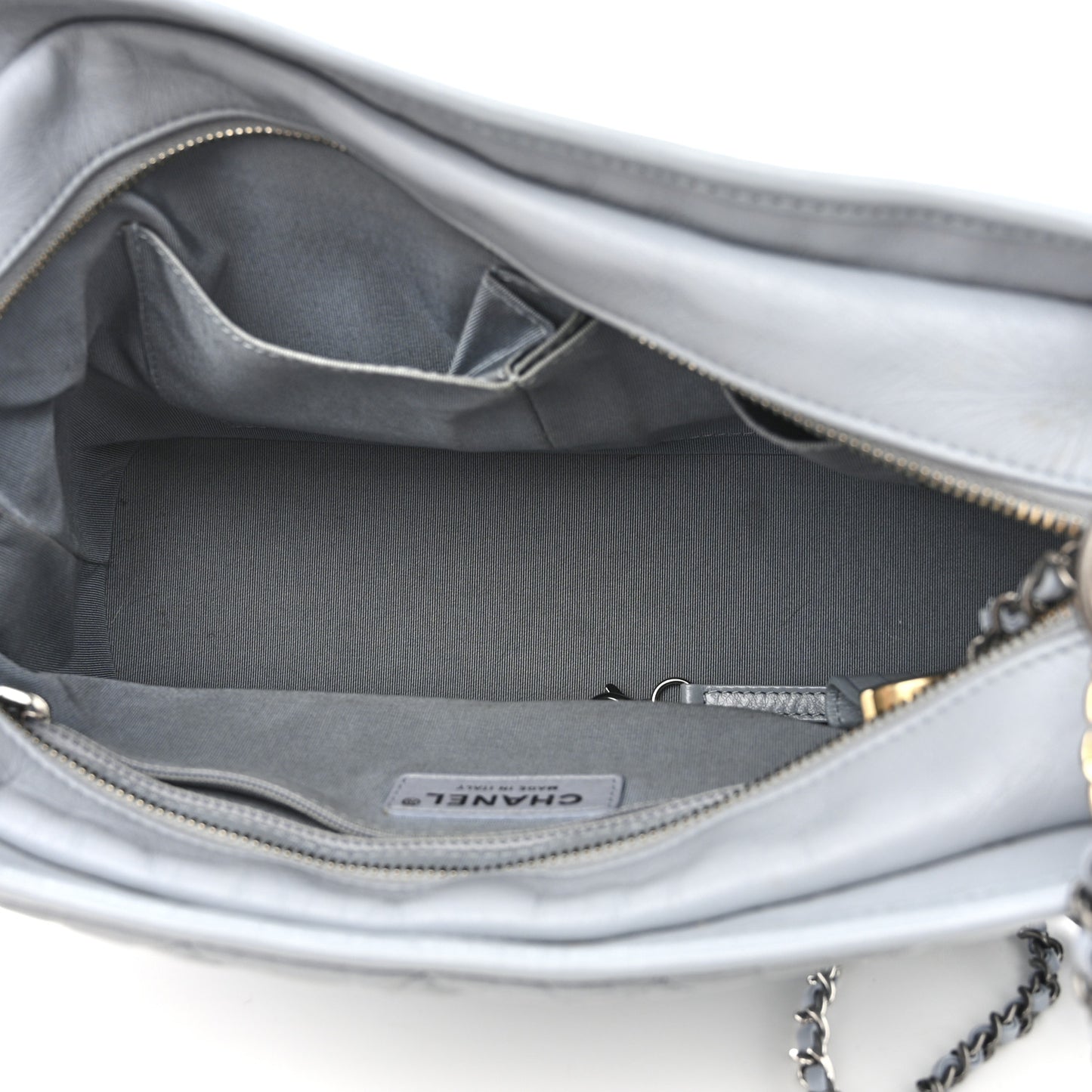 Aged Calfskin Quilted Medium Gabrielle Hobo Light Blue