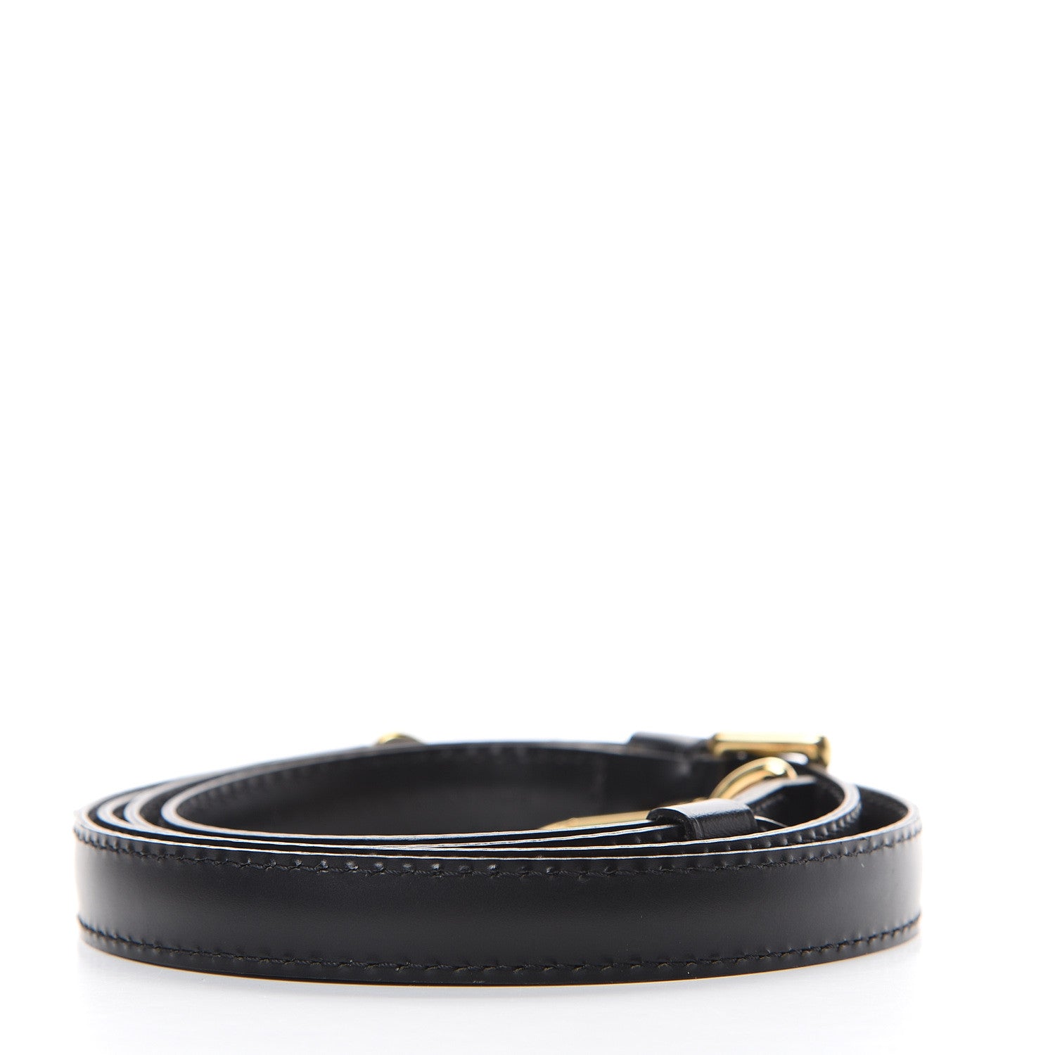 Louis Vuitton Calfskin 16mm Adjustable Shoulder Strap Black 2 of 4