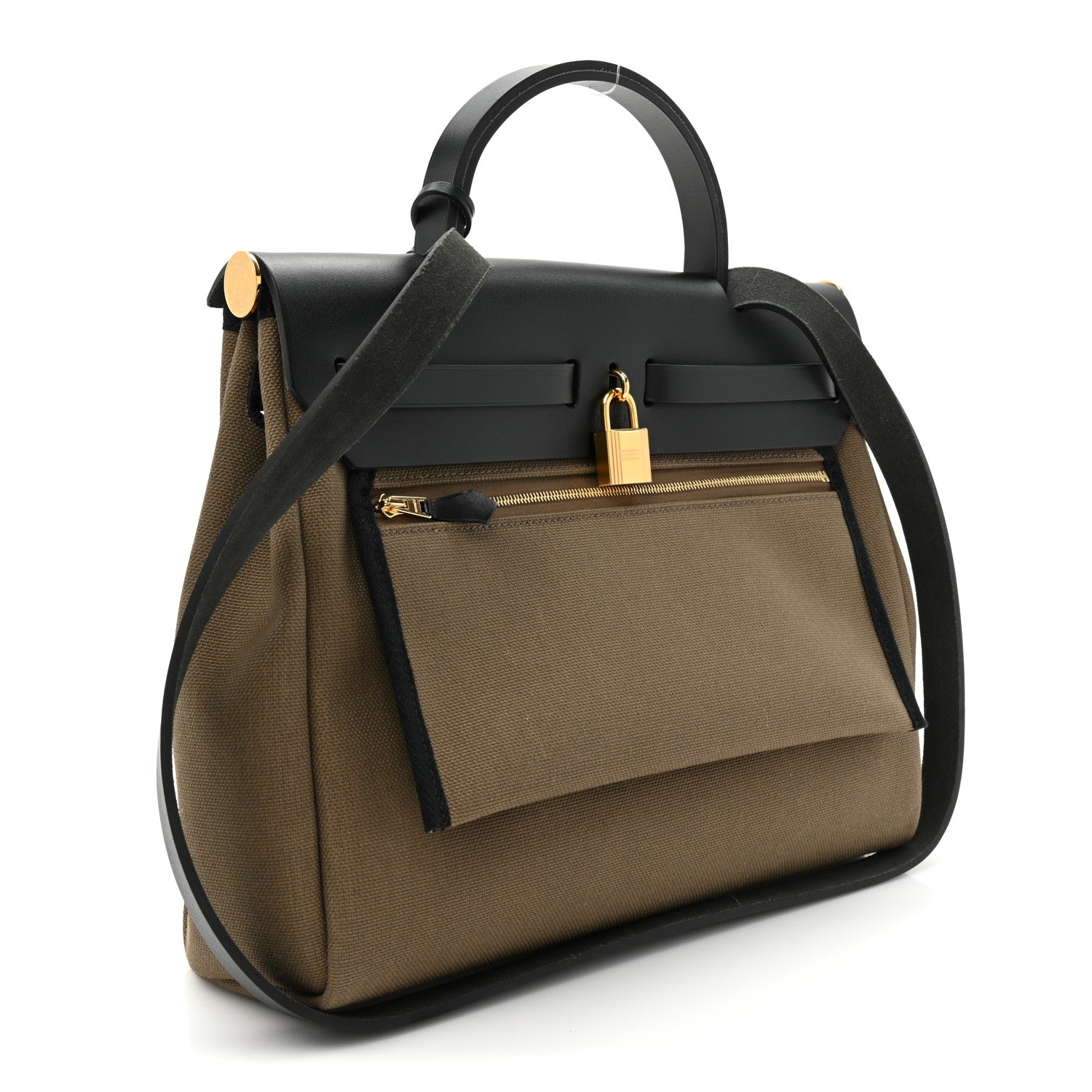 Hermes Toile Militaire Vache Hunter Herbag Zip 31 PM Toundra Black 4 of 11