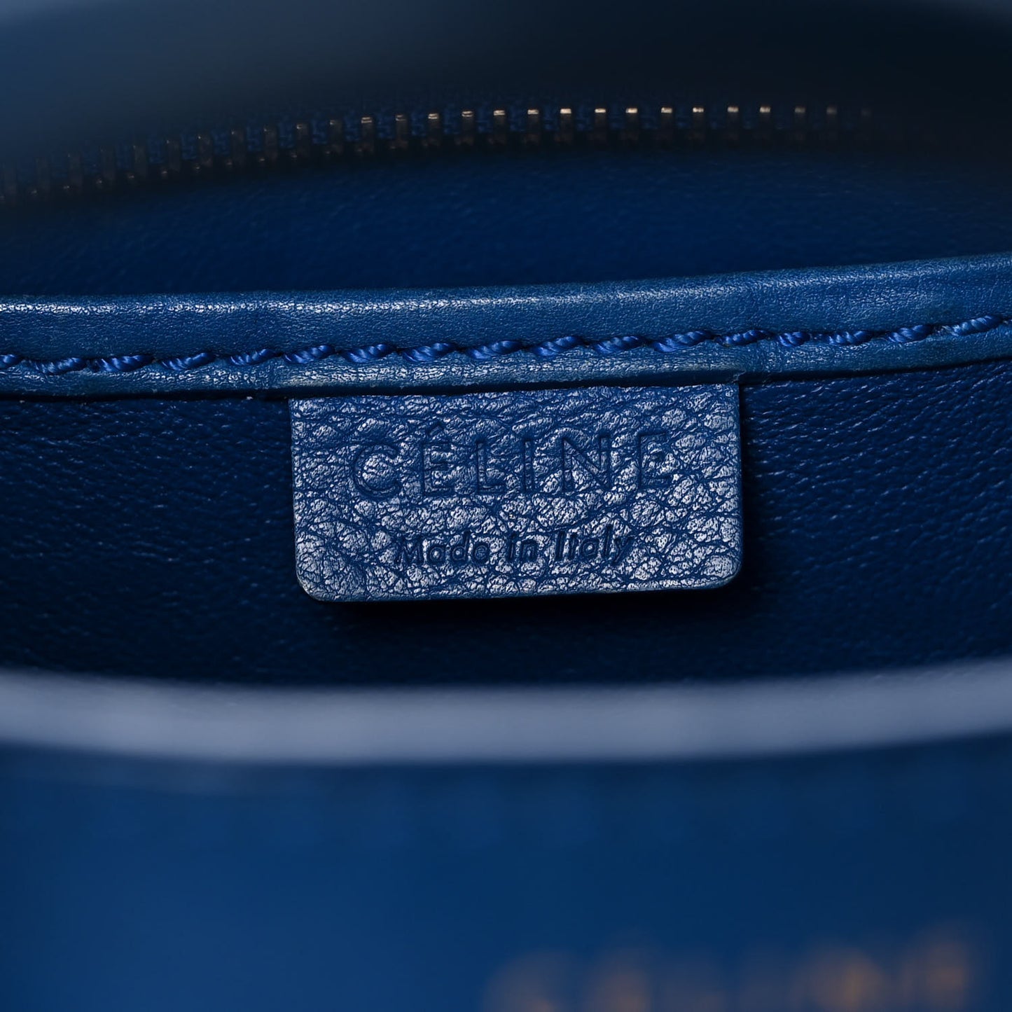 Drummed Calfskin Nano Luggage Indigo