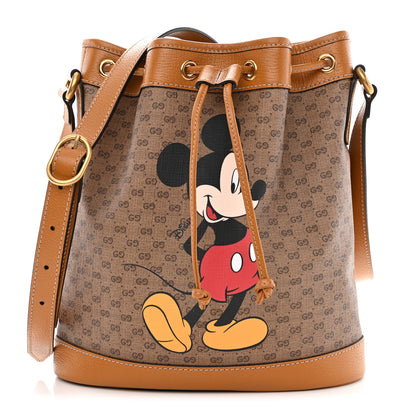 Gucci X DISNEY Mini Vintage GG Supreme Monogram Bucket Bag Beige Vintage Sun Oil 1 of 10