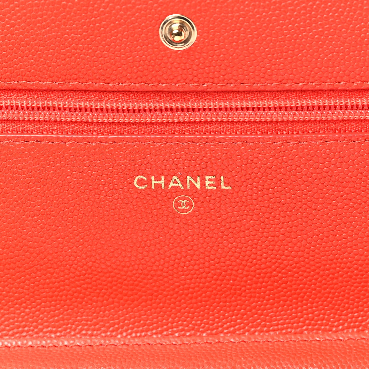 Chanel Caviar Quilted Wallet on Chain WOC Orange 6 of 12