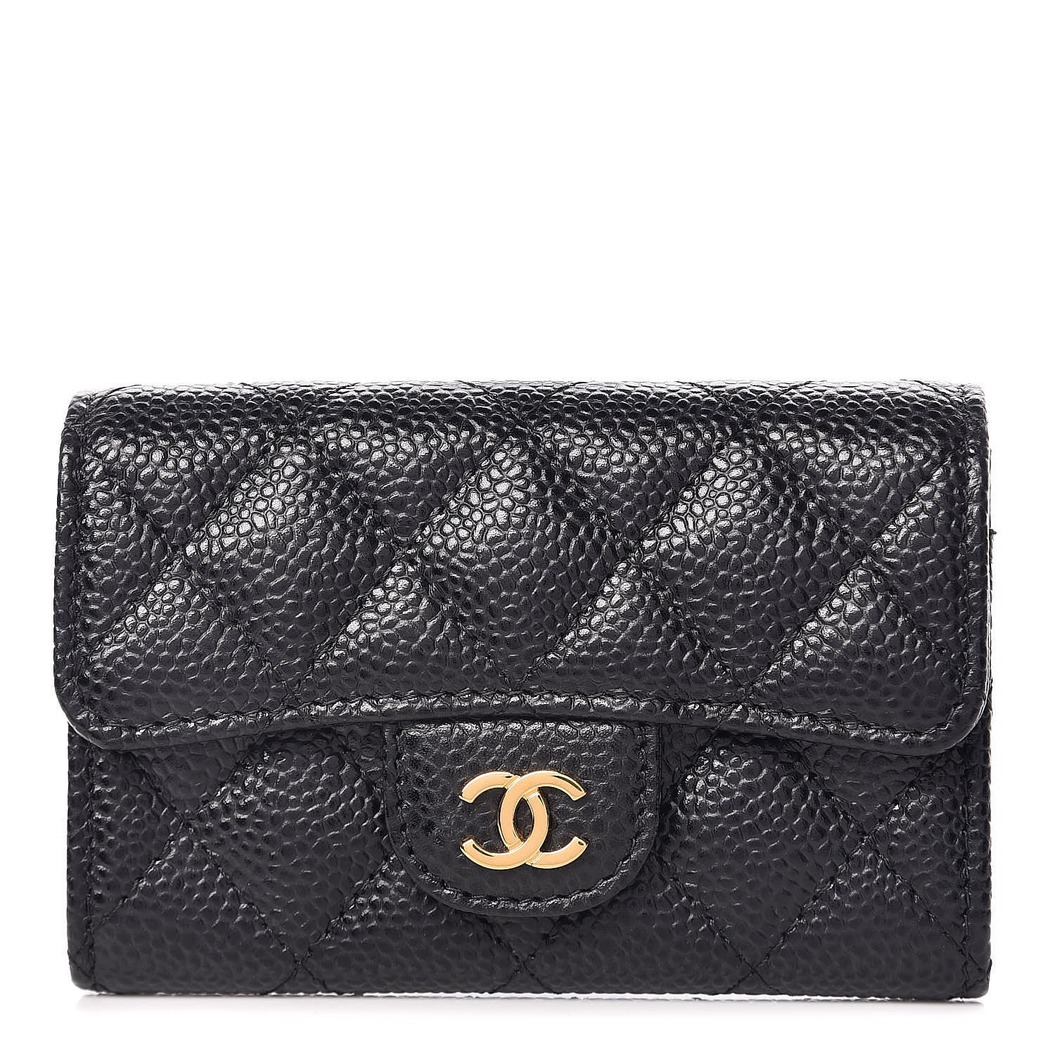 Chanel Caviar Quilted Flap Card Holder Black 1 of 8