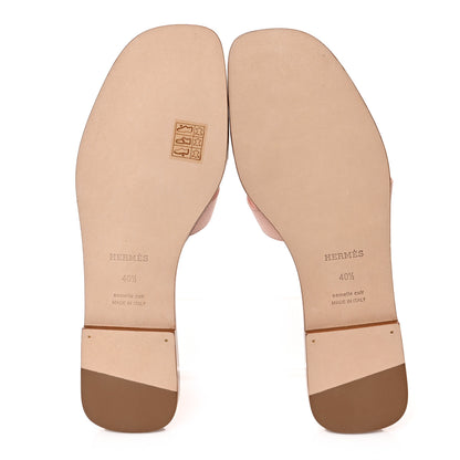 Hermes Epsom Oran Sandals 40.5 Rose Pale 5 of 9