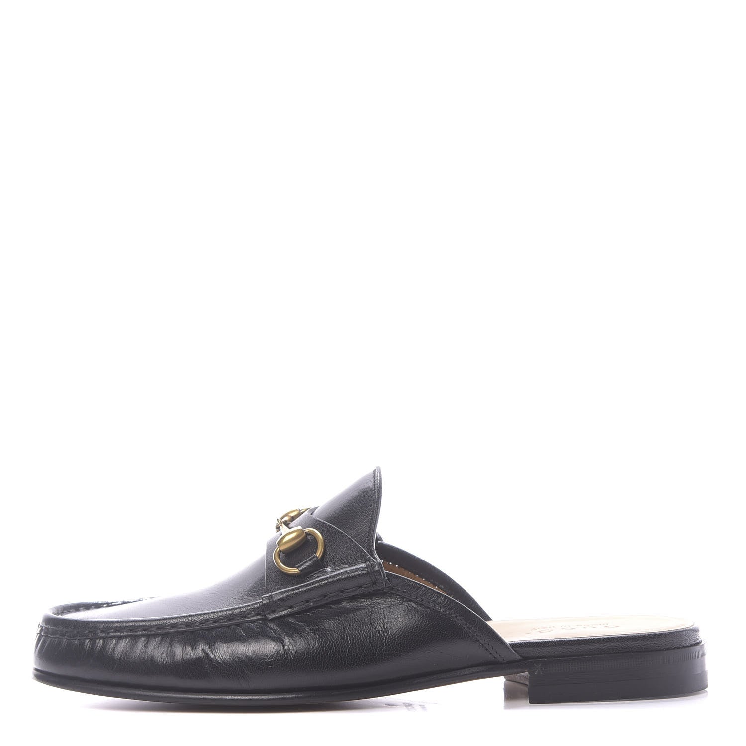 Gucci Goatskin Mens Horsebit Slippers 10 Black 1 of 11