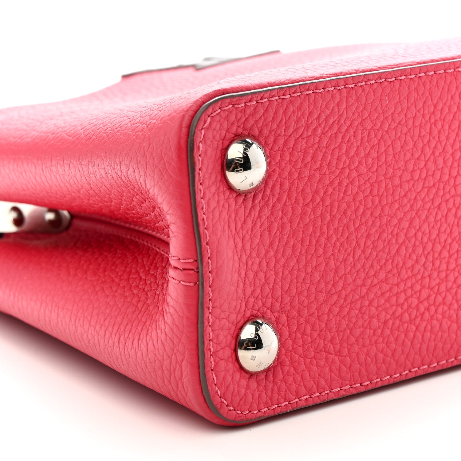 Louis Vuitton Taurillon Capucines BB Fuchsia Gris Blue 9 of 10
