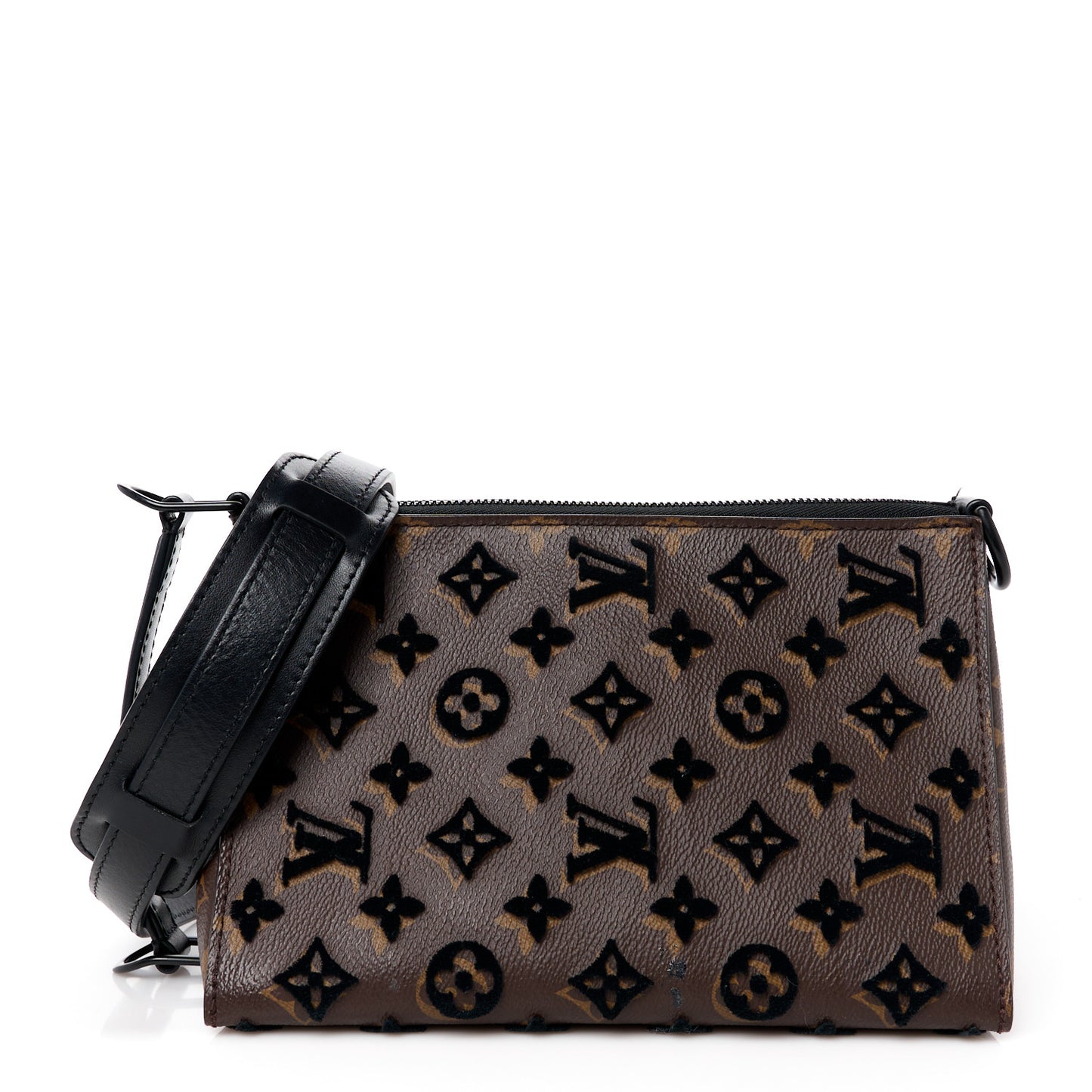Monogram Tuffetage Triangle Messenger Black
