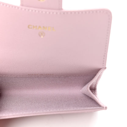 Chanel Caviar Quilted Flap Card Holder Wallet Light Pink 4 of 4