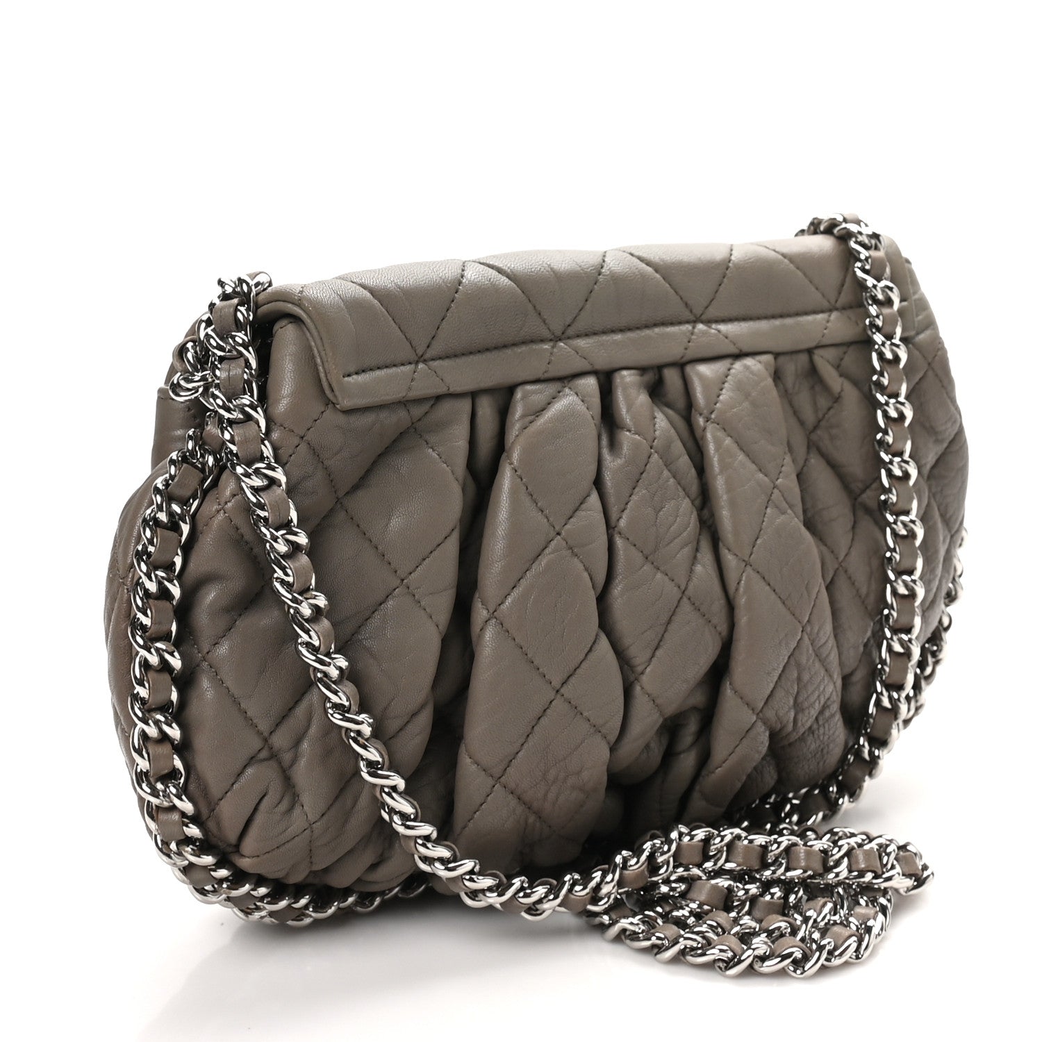 Chanel Washed Lambskin Quilted Medium Chain Around Messenger Taupe 3 of 10