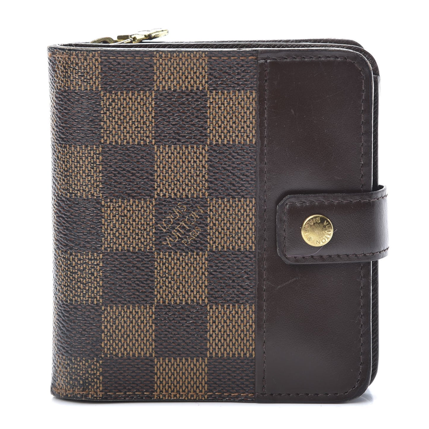 Damier Ebene Zippe Zipped Compact Wallet
