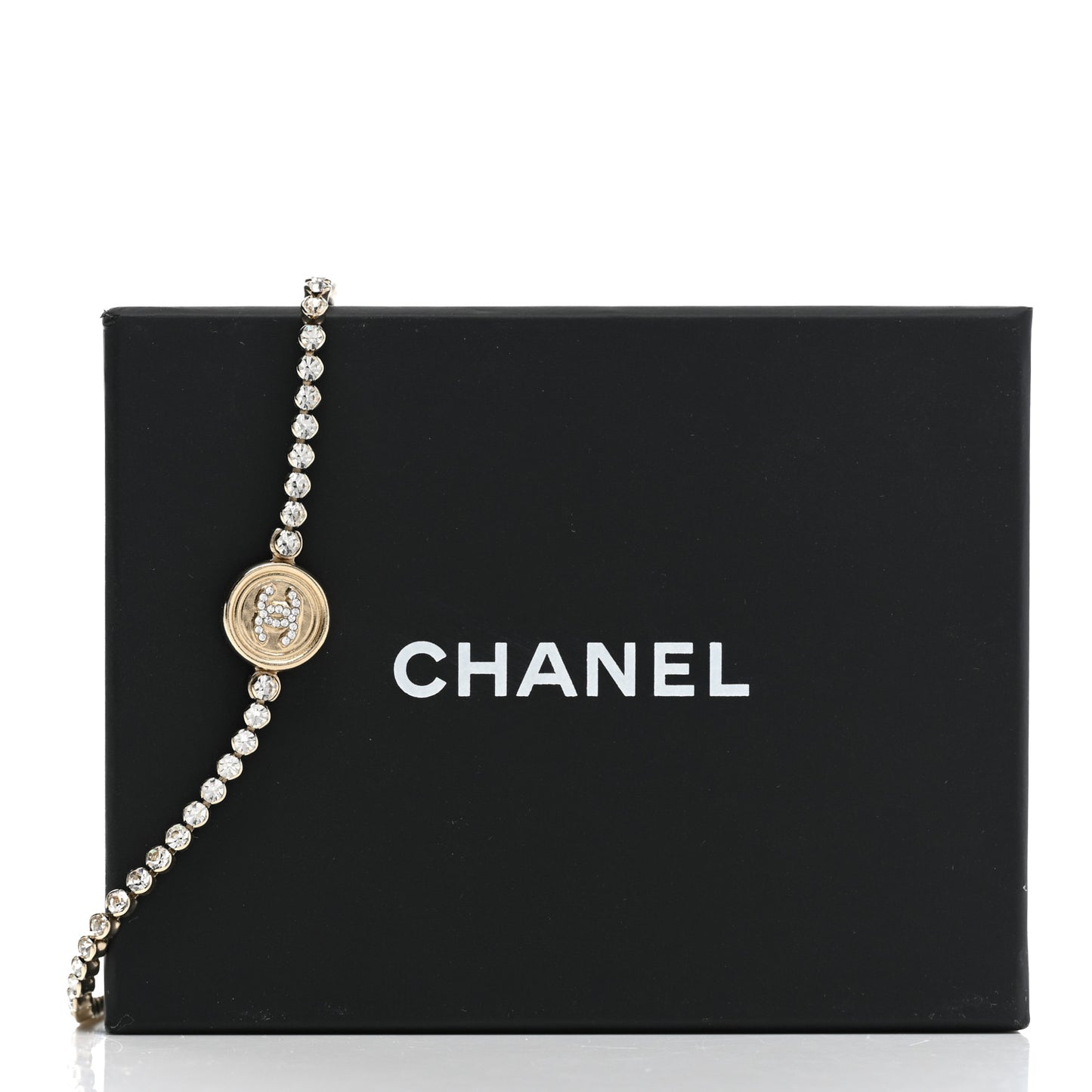 Crystal CC Chain Short Necklace Gold