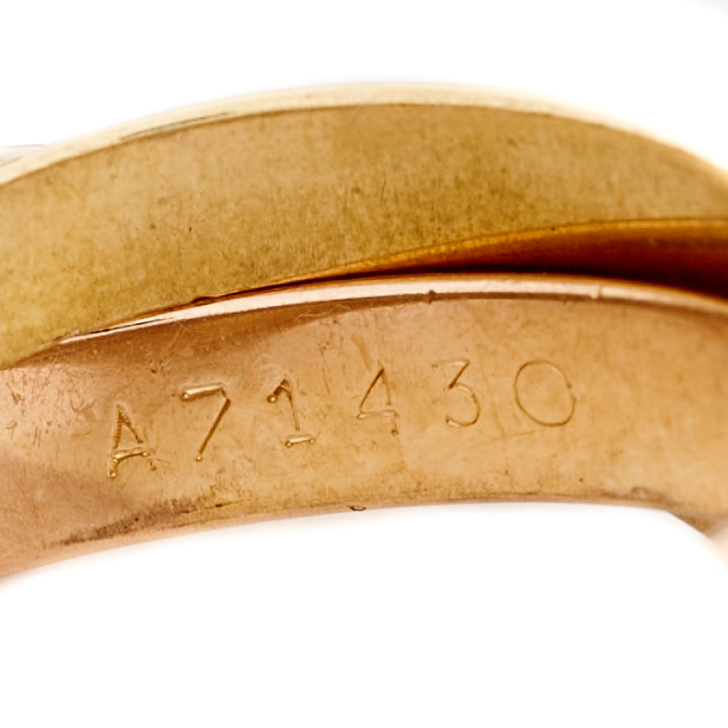 18K Pink Yellow White Gold Classic Les Must De Cartier Trinity Ring 52 6