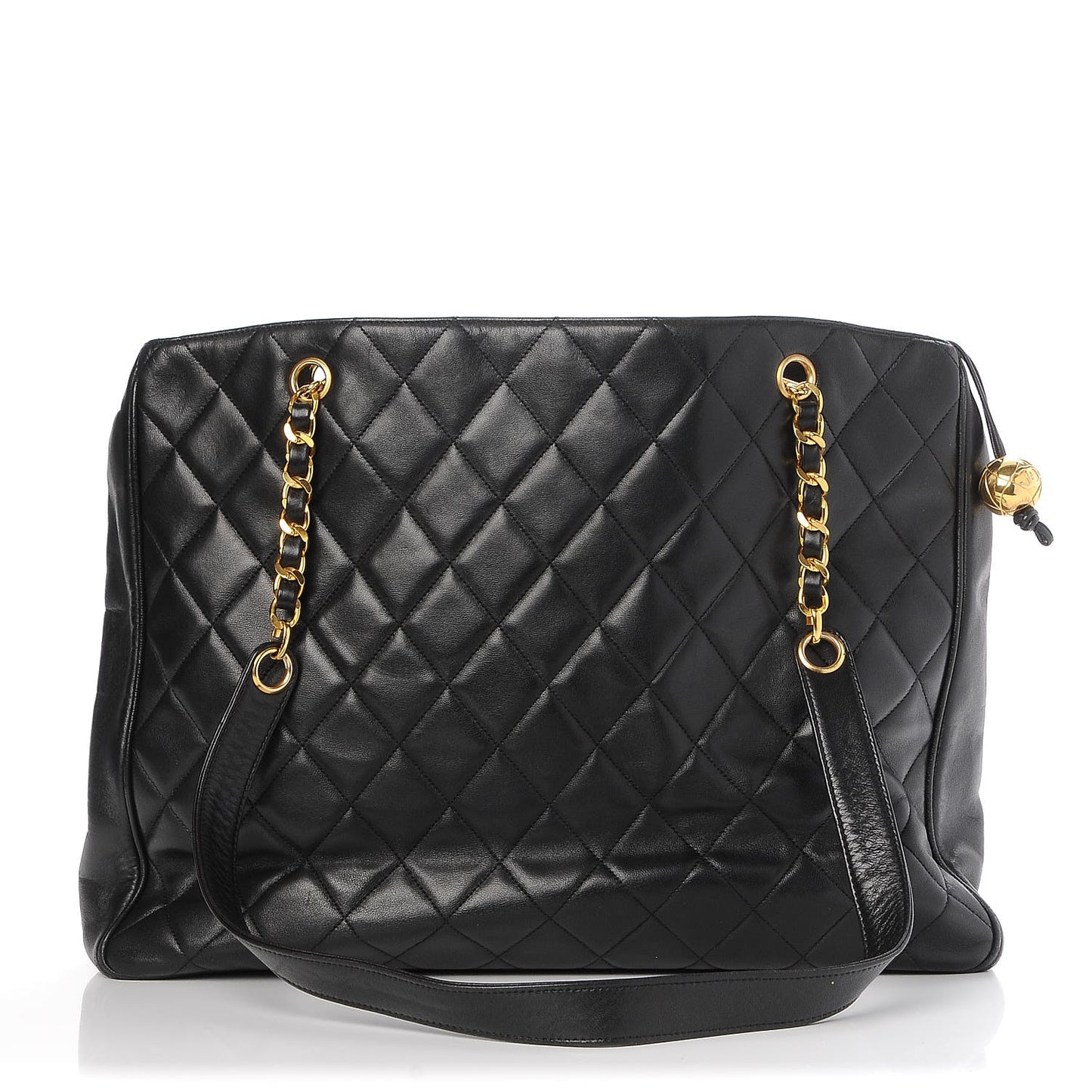 Lambskin Quilted Shoulder Bag Black