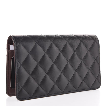 Chanel Aged Calfskin Quilted Reissue 2.55 Yen Wallet Black 3 of 9