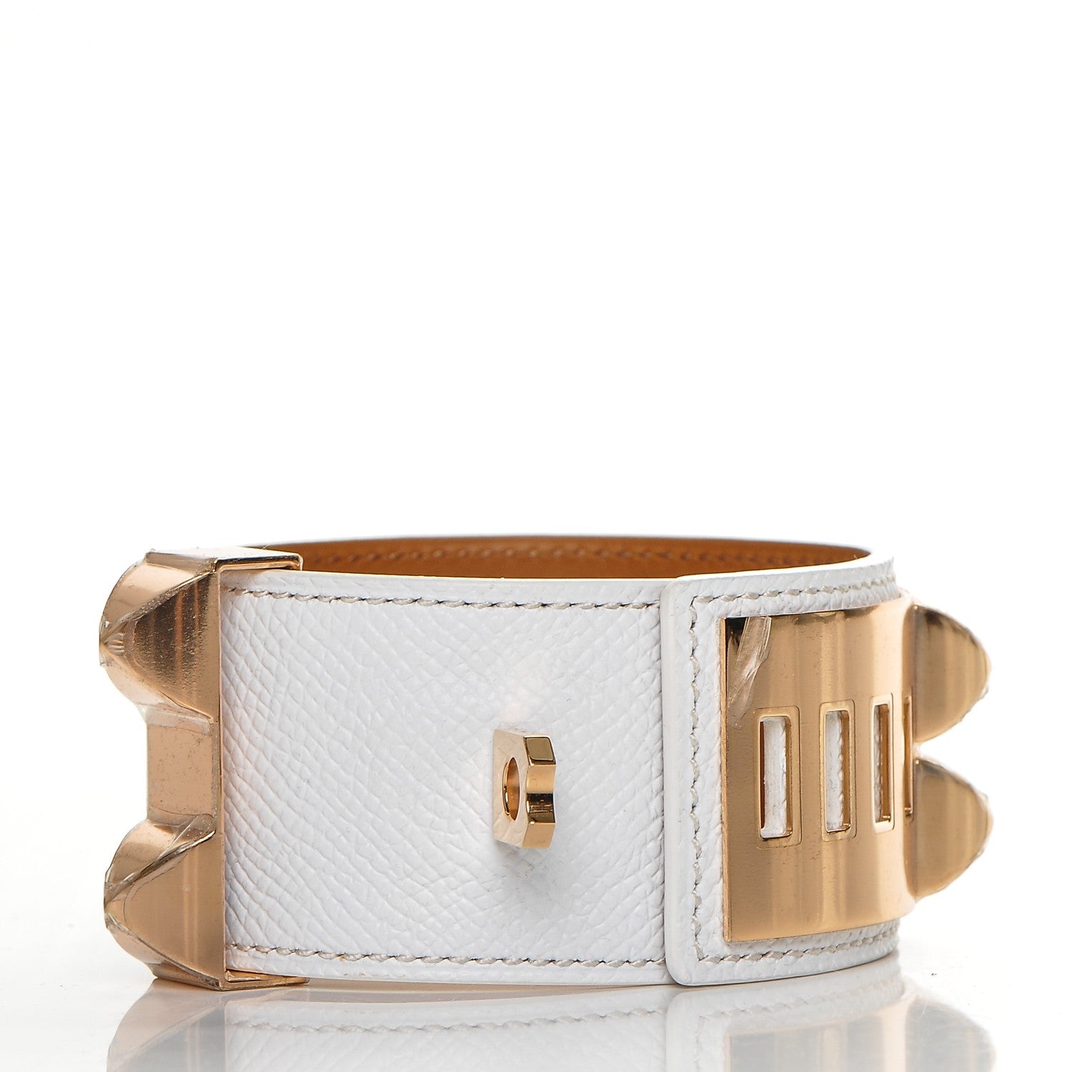 Hermes Epsom Collier de Chien CDC Bracelet S White 4 of 7