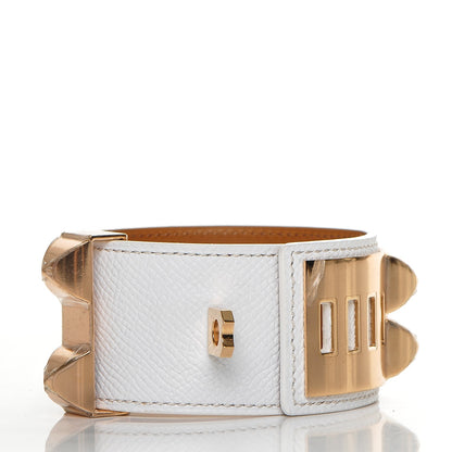 Hermes Epsom Collier de Chien CDC Bracelet S White 4 of 7