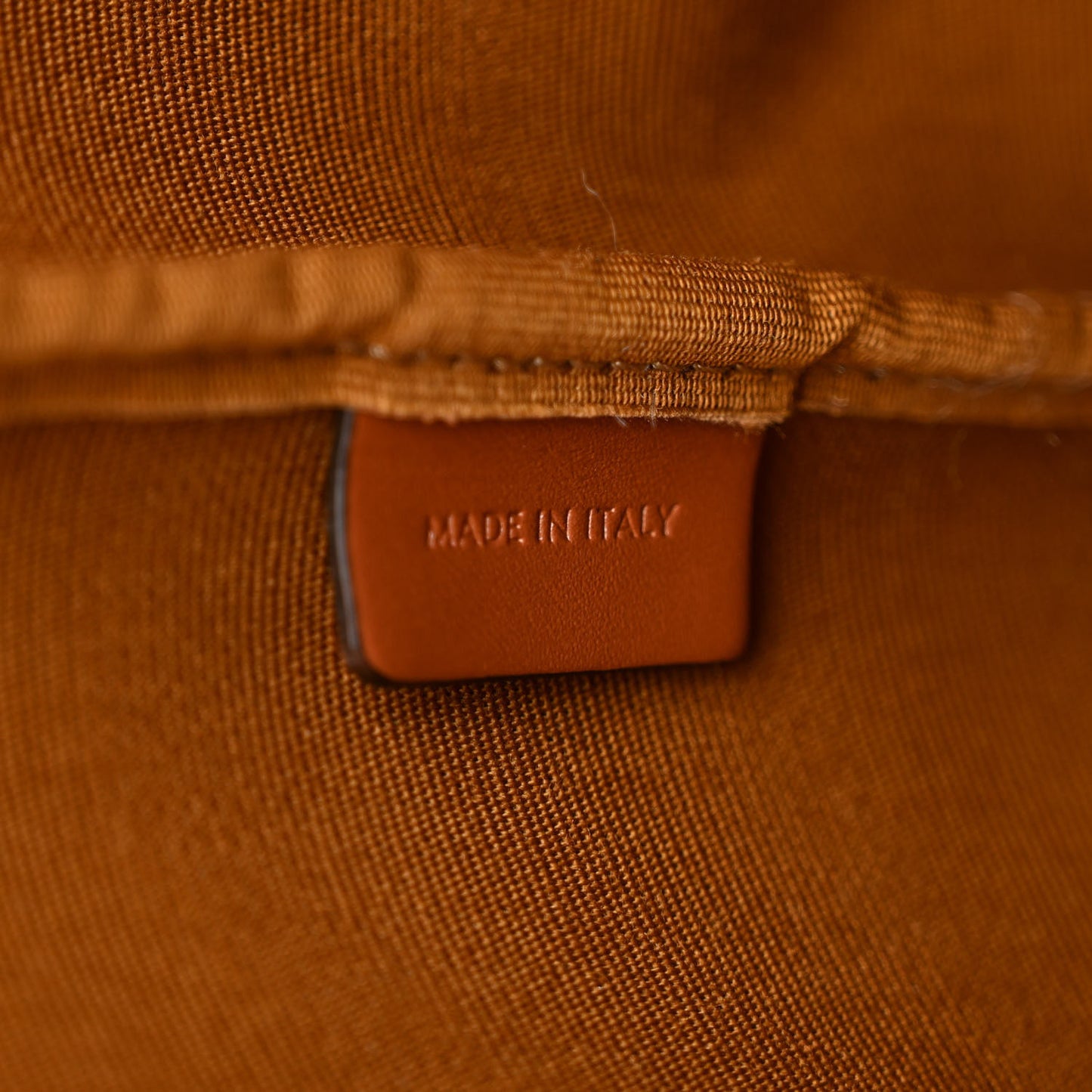 Triomphe Canvas Calfskin Medium Bucket Bag Tan