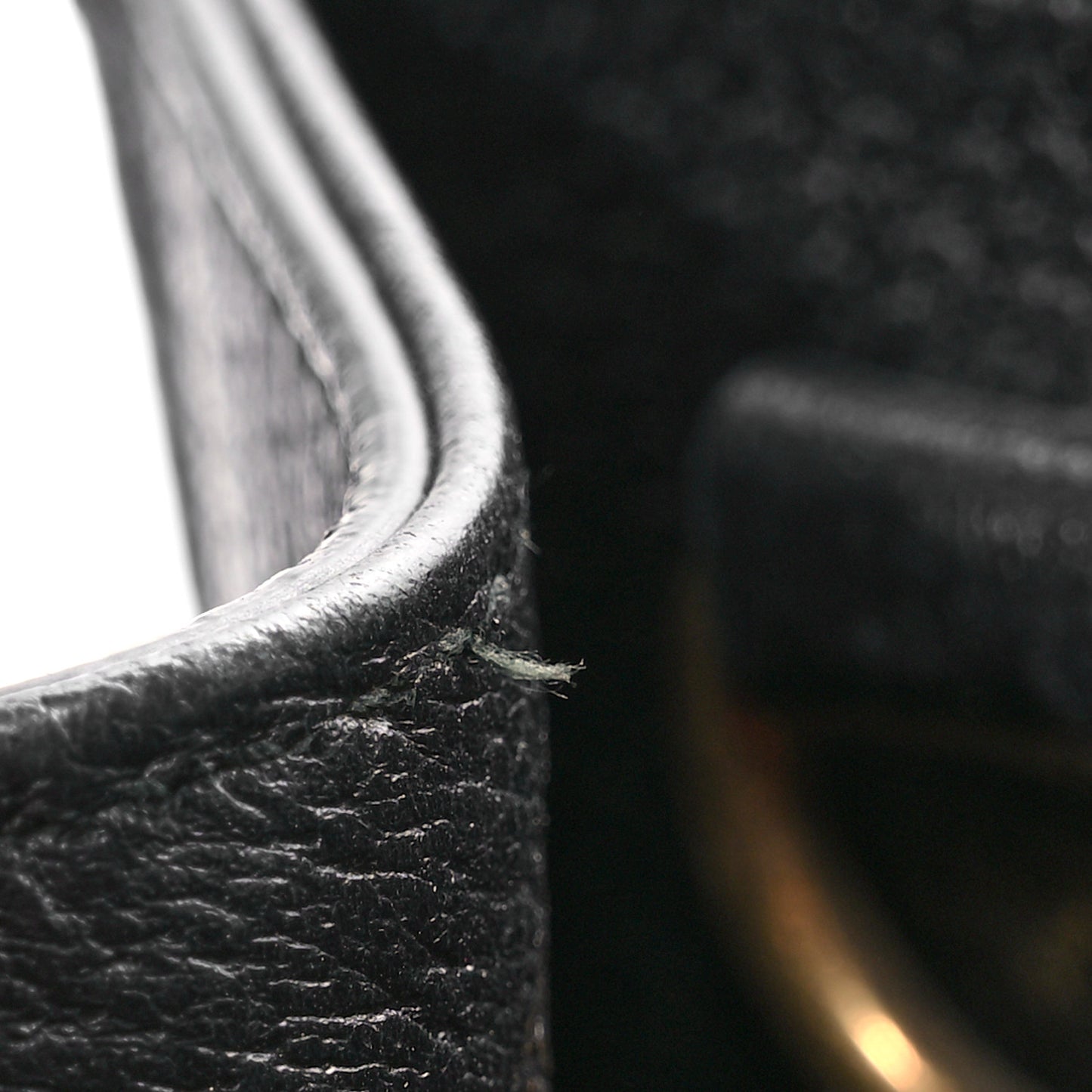 Grained Calfskin Web Top Handle Tote Black