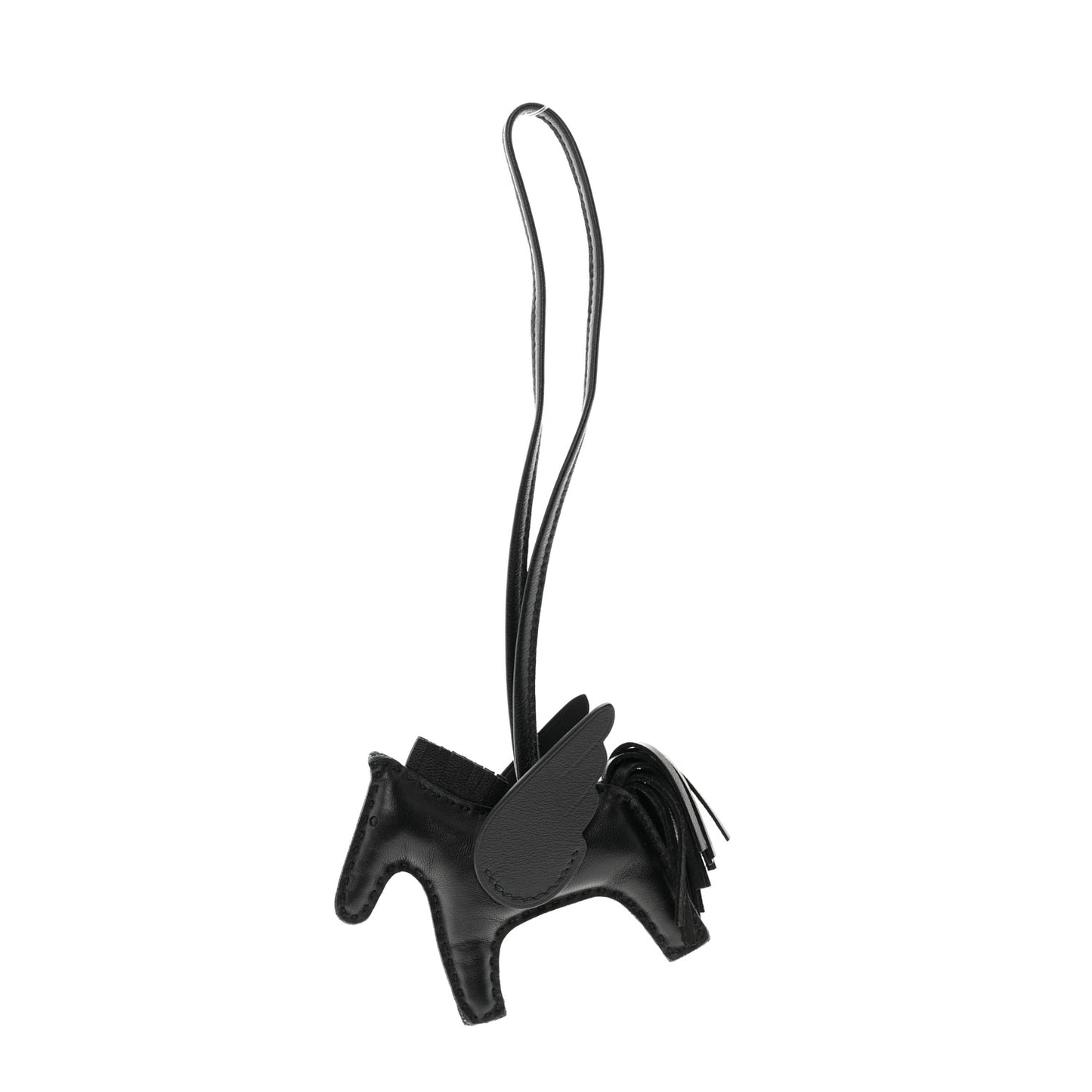 Milo Lambskin Grigri Rodeo Pegase Horse Bag Charm PM So Black