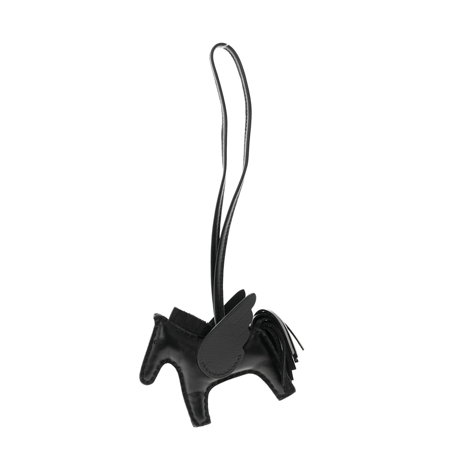 Hermes Milo Lambskin Grigri Rodeo Pegase Horse Bag Charm PM So Black 1 of 6