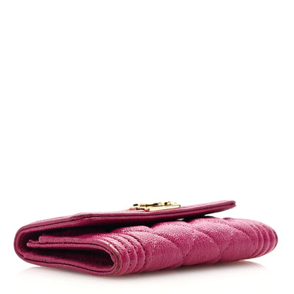 Chanel Caviar Quilted Boy Card Holder Wallet Fuchsia 4 of 7