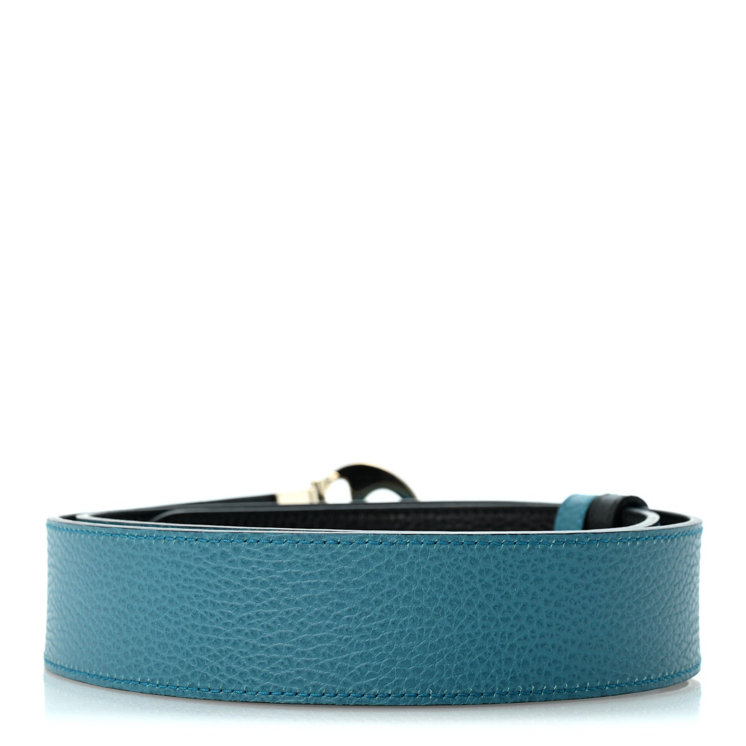 Gucci Dollar Calfskin 1973 Reversible Belt 100 40 Black Mineral Blue 8 of 10