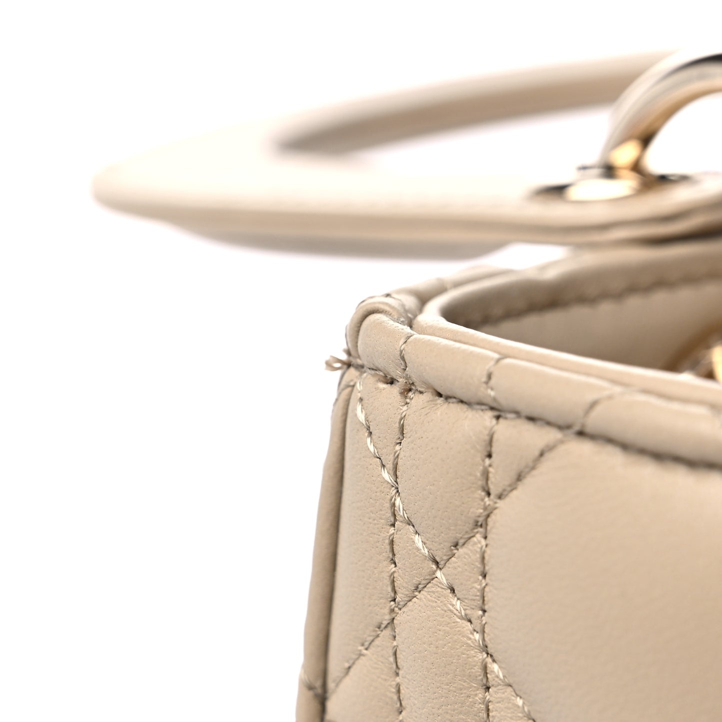 Lambskin Cannage Medium Lady Dior Beige