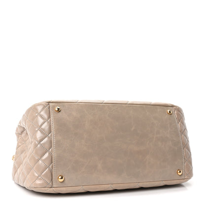 Chanel Glazed Calfskin Quilted Large Daily Walk Flap Beige 4 of 10