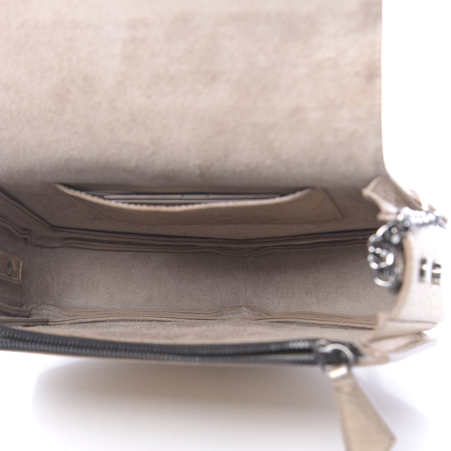 Metallic Grained Calfskin Arrow Crossbody Bag Light Gold