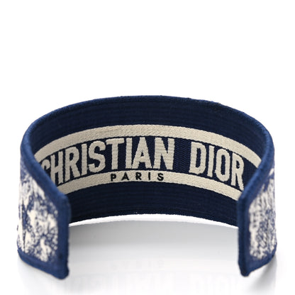 Christian Dior Canvas Embroidered Toile De Jouy Headband Blue 3 of 6