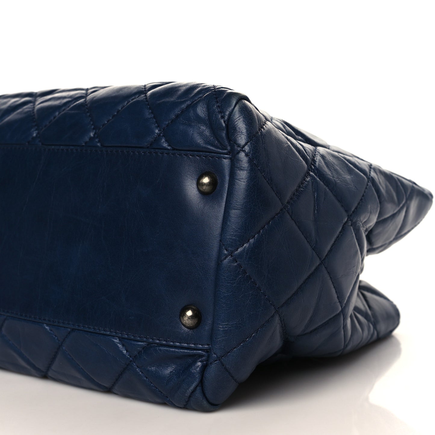 Calfskin Quilted Small Coco Soft Tote Navy