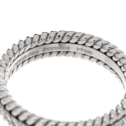 Tiffany Platinum Diamond Schlumberger Rope Two-Row Ring 50 5.5 5 of 6