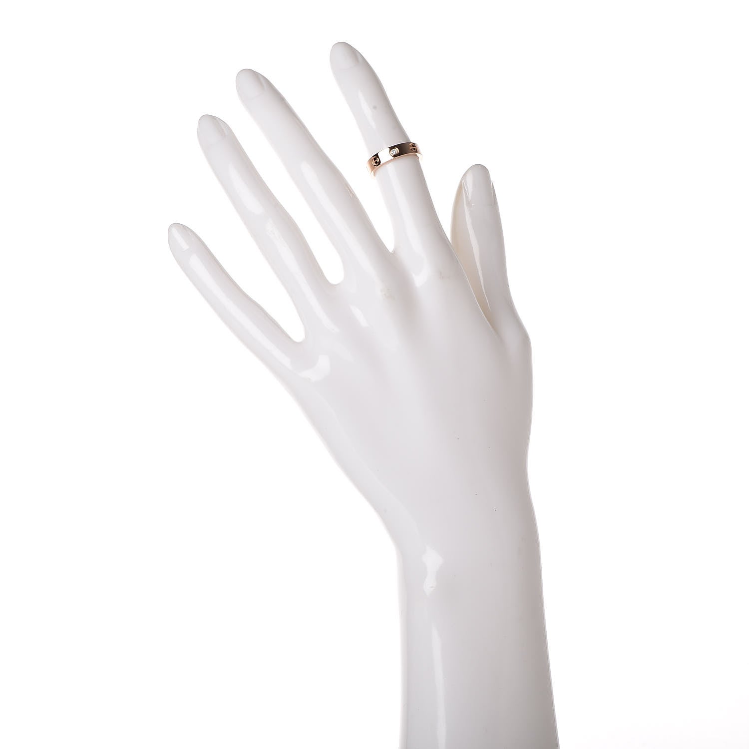 Cartier 18K Pink Gold Diamond 4mm LOVE Wedding Band Ring 47 4 3 of 8