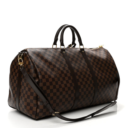 Louis Vuitton Damier Ebene Keepall Bandouliere 55 3 of 10