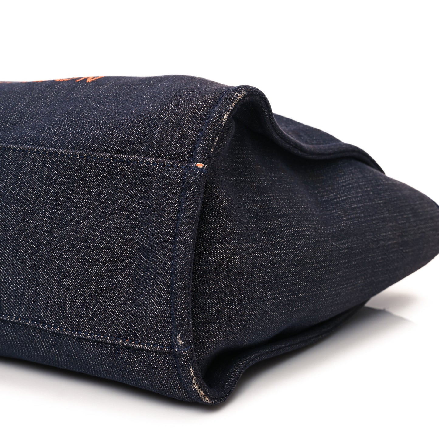 Denim Large Deauville Tote Blue Orange