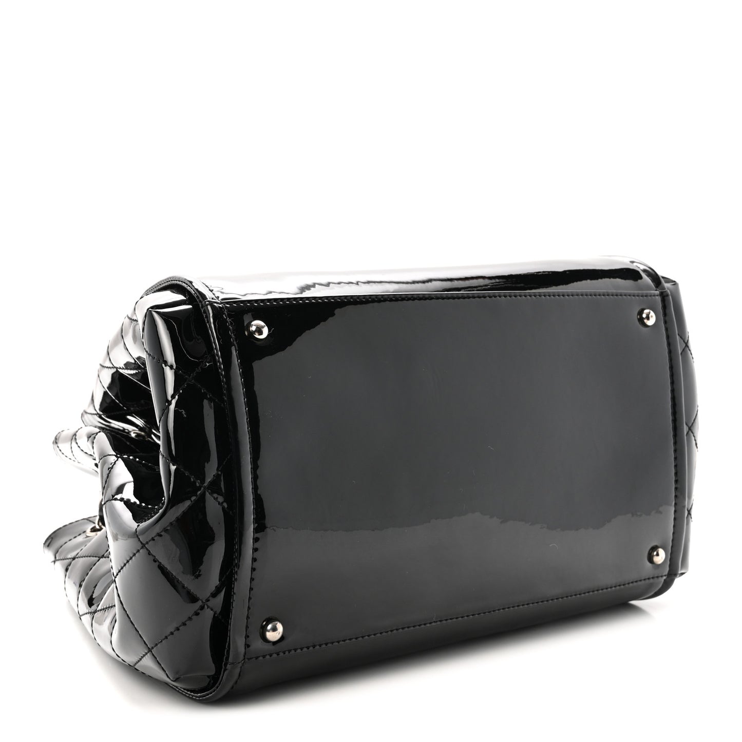 Vinyl Lipstick Ligne Accordion Tote Black