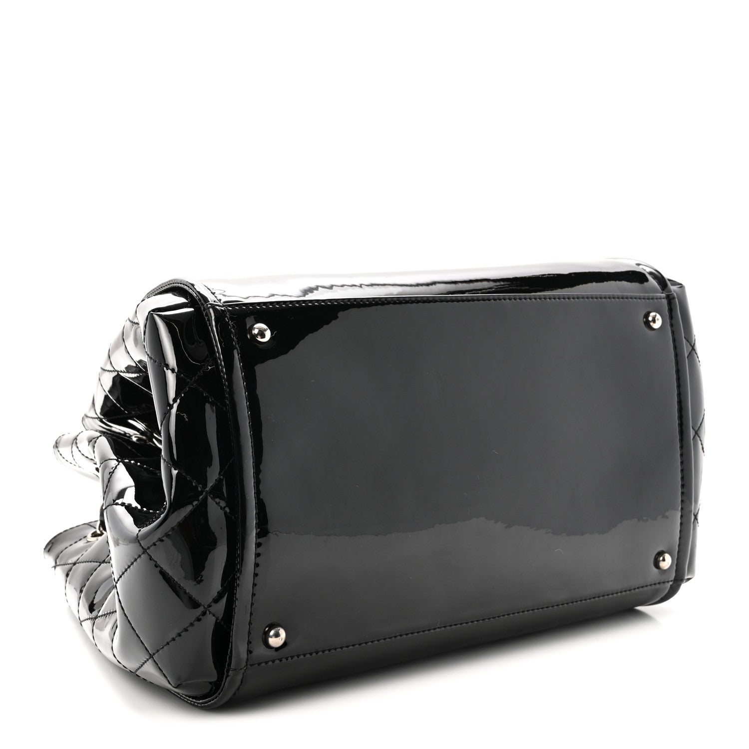 Chanel Vinyl Lipstick Ligne Accordion Tote Black 3 of 9