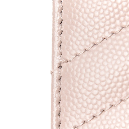 Saint Laurent Grain De Poudre Matelasse Chevron Monogram Envelope Chain Wallet Marble Pink 9 of 11